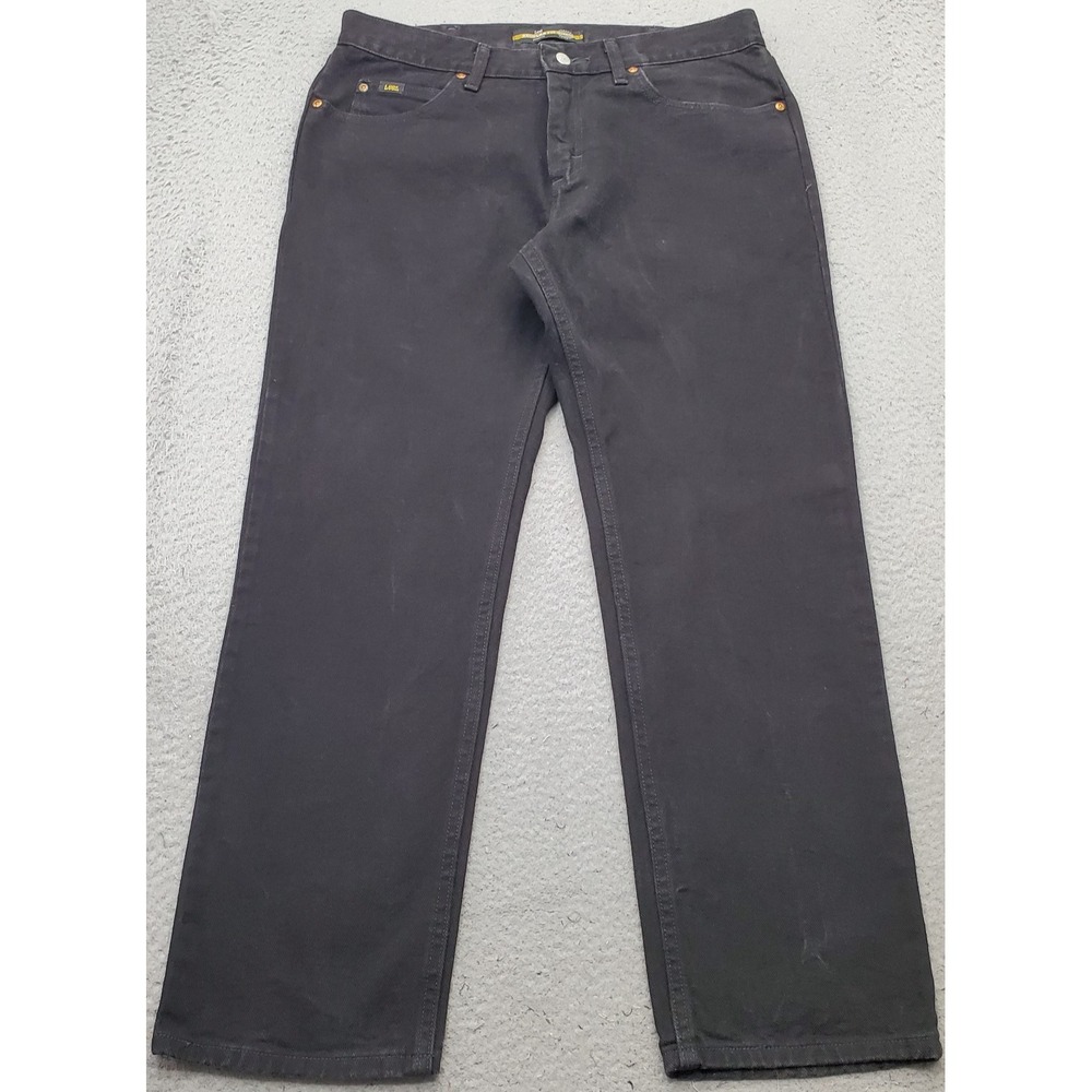Lee Straight Leg Jeans Mens 34x29 Black Denim Regular Fit 5-Pocket Streetwear